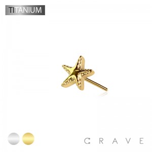 IMPLANT GRADE TITANIUM THREADLESS PUSH IN STAR SHAPE TOP PART